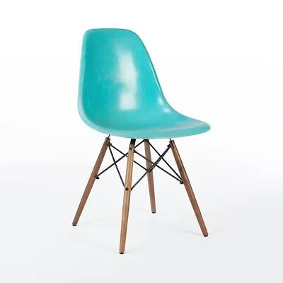 Herman Miller Eames Chair Turquoise Original Vintage DSW Dining Side Shell • £1345