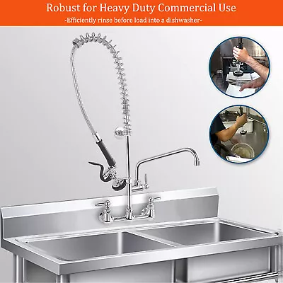 12  Commercial Pre-Rinse Kitchen Sink Faucet Pull Down Sprayer Mixer Tap Add-On • $118.59