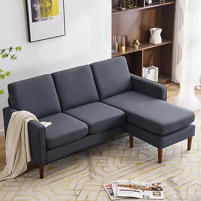 3 Seat Convertible Sectional Sofa Set With Chaise Couch Living Room Furniture • $249.59