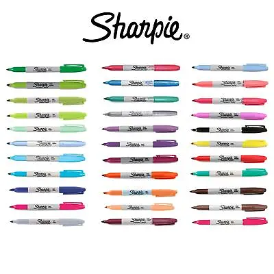 Sharpie Fine Point Permanent Marker Pens Bold Lines Vibrant Colours Stocked • £1.49
