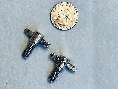 2 Vintage Chrome Wing Screws 1/4-20 X 1/2  USA Drum Parts Good Condition DP0441 • $15.97