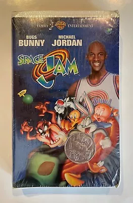 NEW SEALED Space Jam VHS 1997 Clam Shell W/Commemorative COIN Michael Jordan • $19.99