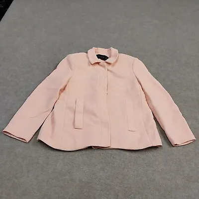 Zara Basic Womens Size XS Pink Peach Lined Long Sleeve Blazer Jacket • $24.88