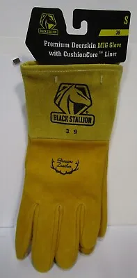 $24.49 • Buy Black Stallion Mighty MIG 39 Reversed Grain Deerskin Lined MIG Gloves Small