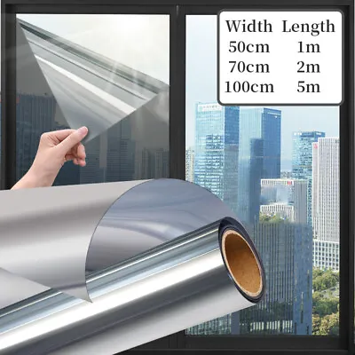 One Way Mirror Window Film Reflective Home Privacy Solar Tint Foil Glass Sticker • £12.99