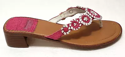 Montego Bay Club Size 6.5 Slip On Sandals Pink/White 1.5  Heel • $10