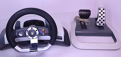 Xbox 360 Wireless Force Feedback Steering Wheel W/Pedals And Cable No Power Cord • $59.50