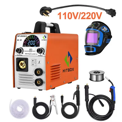 4 In1 110V/220V 200A MIG Welder Gas Gasless ARC TIG MIG Welding Machine W/Helmet • $187.99