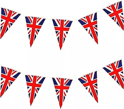 7 Meter Union Jack UK Flag Plastic Triangle Bunting 25 Flags Pub Garden Decor • £2.99