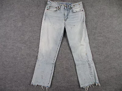 R13 Jeans Adult 27 Blue Distressed Cropped Chopped Kick Fit Jasper Womens *Read • $44.25