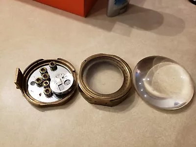 Steampunk Lot 6 Small Gears 1 Lens  1 Watch Insides 1 Mirrored Housing Brass • $8