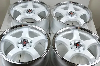 4 New DDR Fuzion 17x7.5 4x100/114.3 38mm White Polished Lip Wheels Rims • $659