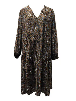 Marina Rinaldi Women's Brown Delfi Viscose Shirt Dress Size 22W/31 NWT • $63.75