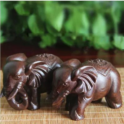 Home Decoration Wooden Elephant Statue Vintage Look For Gift Use FB • $7.82