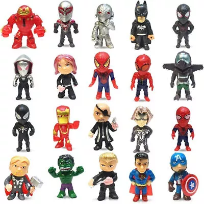 20X Marvel Avengers Superhero Set Bundle Small Action Figures Toy Cake Toppers • £13.39