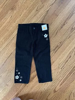 $11.99 • Buy Gymboree NWT Sz 9 Bee Chic Black Gem Daisy Capri Pants