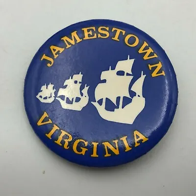 Jamestown Virginia Nautical Theme Pinback Badge Button Pin Vintage Souvenir • $8.46