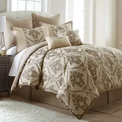 New Pacific Coast Textiles Sophia Jacquard 8 Piece Comforter Set Queen • $149.99