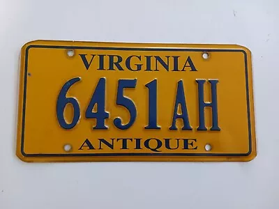 1982 ANTIQUE Virginia License Plate 6451AH • $15