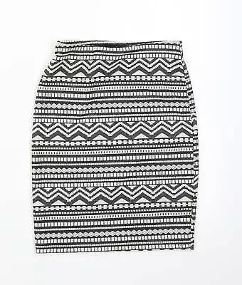 New Look Womens Multicoloured Geometric Polyester Straight & Pencil Skirt Size 6 • £5