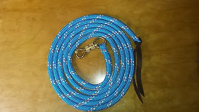  12' Blue W/red & White Tracers Lead Rope For Parelli Natural Horse Training • $30.95