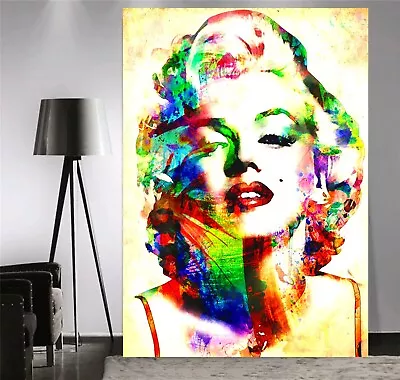 Stunning Marilyn Monroe Colourful - FRAMED CANVAS WALL ART PRINT OR PAPER PRINT • £12.74