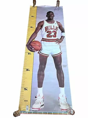 Vintage Michael Jordan Door Poster Height Measure Up Chicago Bulls NBA 1987 • $200