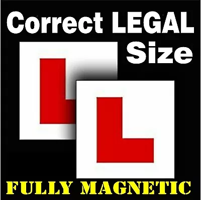 2 X L PLATES Learner Driver FULLY MAGNETIC 2 PACK Driving School Instructor • £3.75