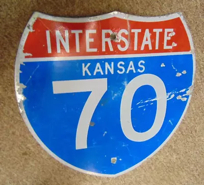 Vintage Kansas I-70 Interstate 70 Sign Dot Original Retired L@@k Man Cave • $99