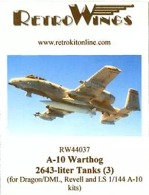 RetroKits Models 1/144 A-10 WARTHOG 2643-LITER TANKS (3) DETAIL SET Resin Kit • $8.99