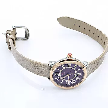 Michele Serein Two Tone Rose Gold Purple Diamond 35mm Ladies Wristwatch #WB710-1 • $86