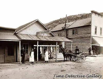 City Meat Market Marysville Montana - 1889 - Historic Photo Print • $7.50