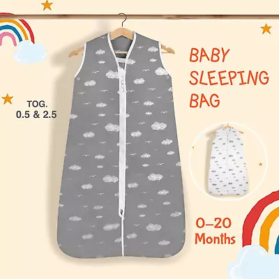 Toddler Baby Sleeping Bag 0.5-2.5 Quilt Tog Soft Cotton Breathable Sleep Sack • £9.99