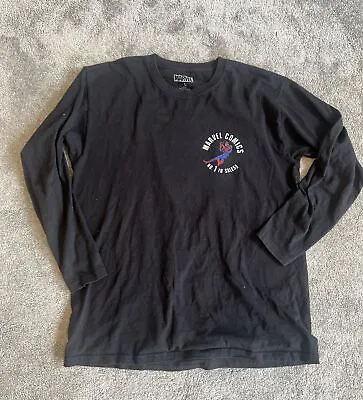 Marvel Mens Spiderman Black T-shirt Long Sleeve Size L 100% Cotton Excellent Con • £2.99