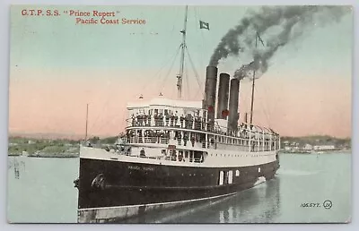 C 1915 G.T.P. S.S. Prince Rupert Pacific Coast Service Postcard B.C. Canada • $14.06