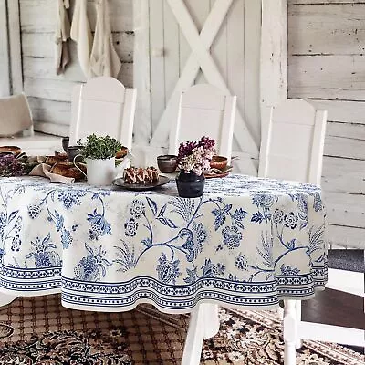 Blue Floral Oval Tablecloth 60x84 Inch And 60  × 84 Oval  • $32.24