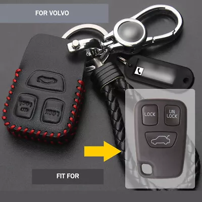 3 Button Leather Remote Key Fob Shell Case Cover For Volvo C70 S40 V40 1998-2005 • $26.40