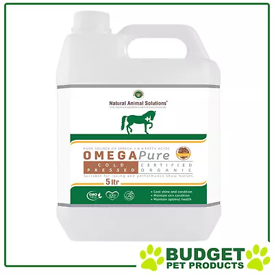 Natural Animal Solutions (NAS) Omega Pure 3 6 Oil Supplement For Dogs Horses 5L • $88.17