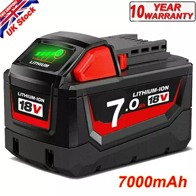 18V 7.0Ah High Capacity Li-ion Battery For Milwaukee M18 18V M18B5 48-11-1860 UK • £20.92