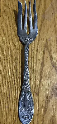 Oxford Silver Plate  Meat Fork 1908 Narcissus Daffodil Pattern 8.25 In • $13.50