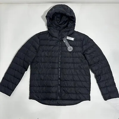 Versace Medusa Patch Logo Black Goose Down Thin Puffer Jacket XL/52 NWT $1550 • $395