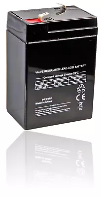 £9.94 • Buy Rechargeable Battery 6 Volt Torch Battery Sealed Lead Acid 4.5AH 6V 4.0 -BRITISH
