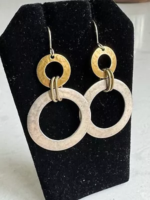 Marjorie Baer MB SF Two Tone Double Circle Dangle Earrings 14/20 GF Wire • $39.95