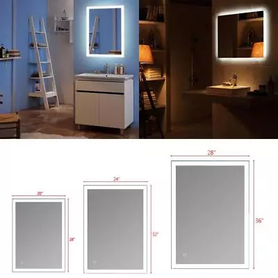 Home LED Bathroom Mirror Vanity Mirror Lighted Led Anti-fog Wall Mounted Mirror • $125.99