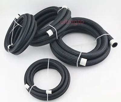 Turbo Fuel Hose Oil Gas Line AN4/AN6/AN8/AN10/AN12 Nylon/Stainless Steel Braided • $8.99