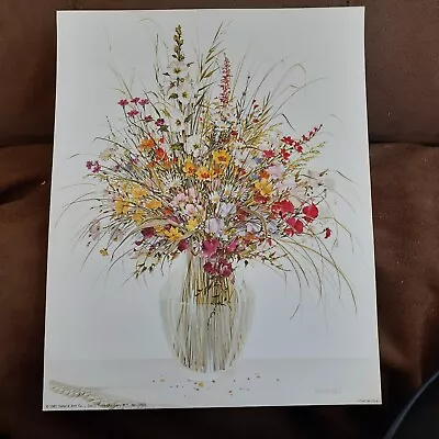 1 Wainwright Wild Flower Bouquet Lithograph Print #10505 USA Donald Art Co 8 X10 • £4.81