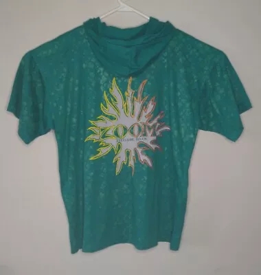 Vintage 90's NOS Large Green Short Sleeve Graphic Flame Board Hoodie • $21