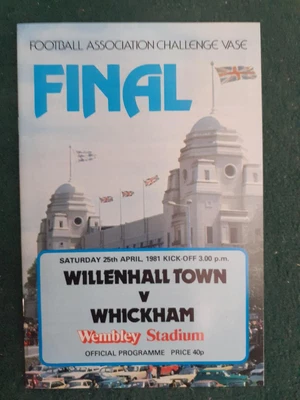 £1 • Buy 1981 FA Vase Final Final Willenhall Town V Whickham @ Wembley