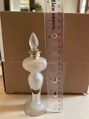 Vintage Era 1920s Sweet Pea Perfume Bottle Frosted Satin Glass • $49.99