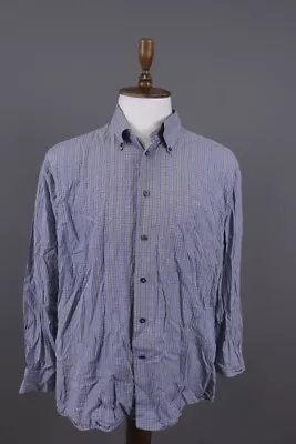 Burberry London Blue Check Long Sleeve Button Down Shirt Size 46 • $62.50